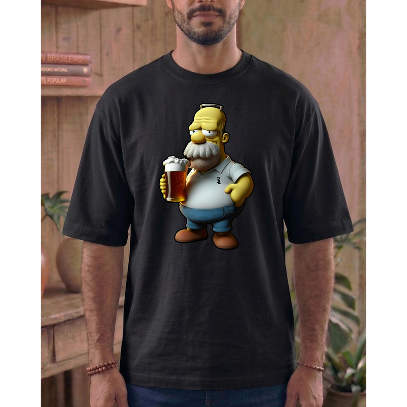 Camiseta Estampada Personalizada Oversized Streetwear Homer Caneca