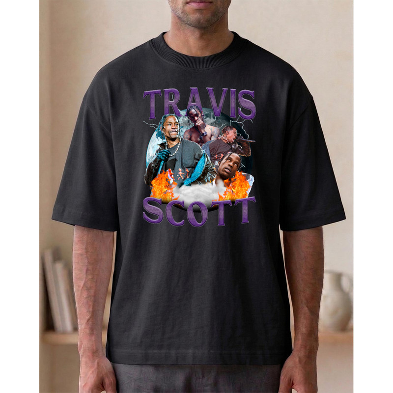 Camiseta Estampada Travis Scott Personalizada Oversized Streetwear