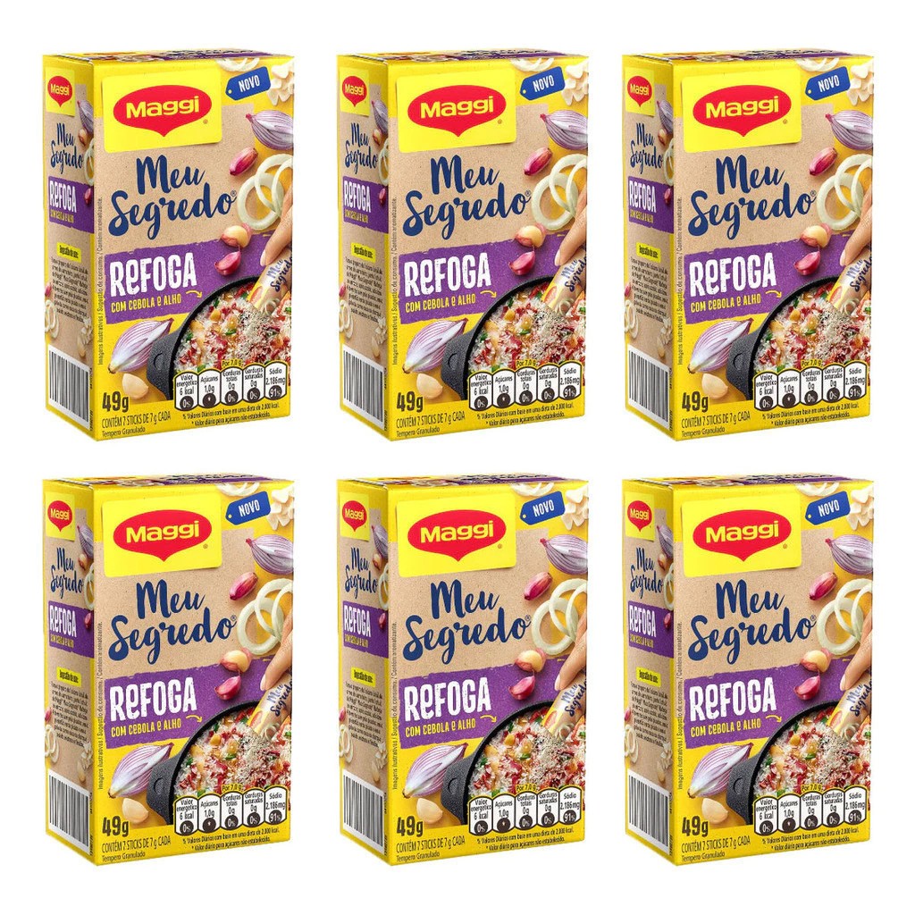 Kit Com 6 Tempero Meu Segredo Cebola E Alho Maggi 49g