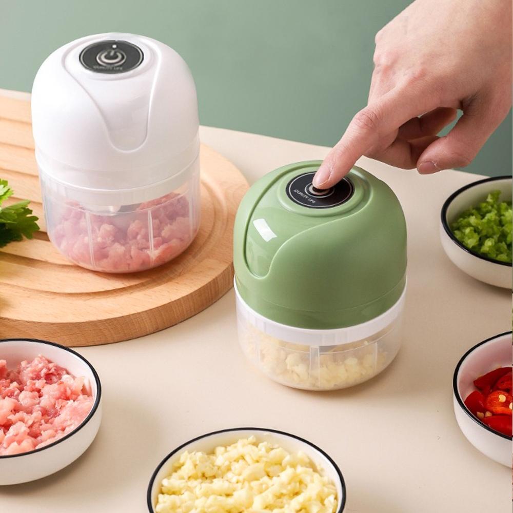 Mini Processador Elétrico Moedor Carne Vegetais Alho Fruta Amendoim 250ml