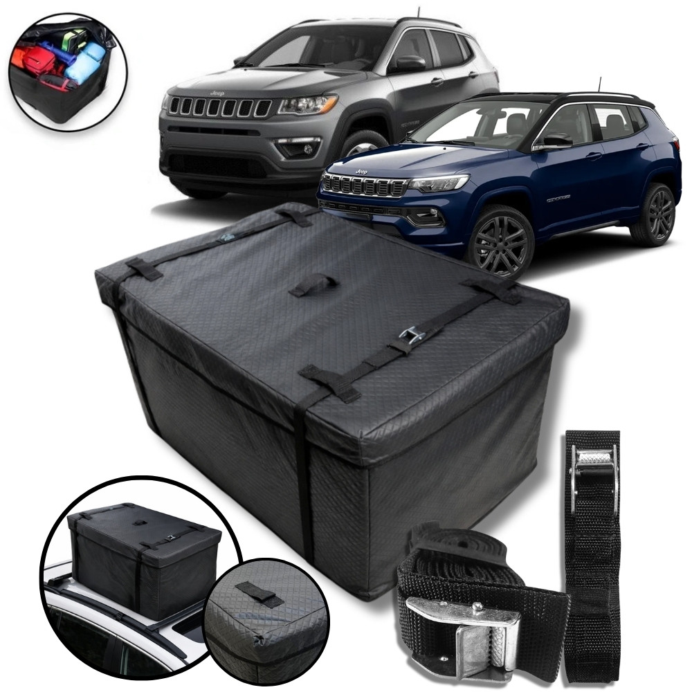Bolsa Maleiro Teto Impermeável + Cinta 370l Jeep Compass