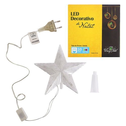 Estrela Ponteira para Árvore de Natal Colorida LED Colorido Wincy Natal