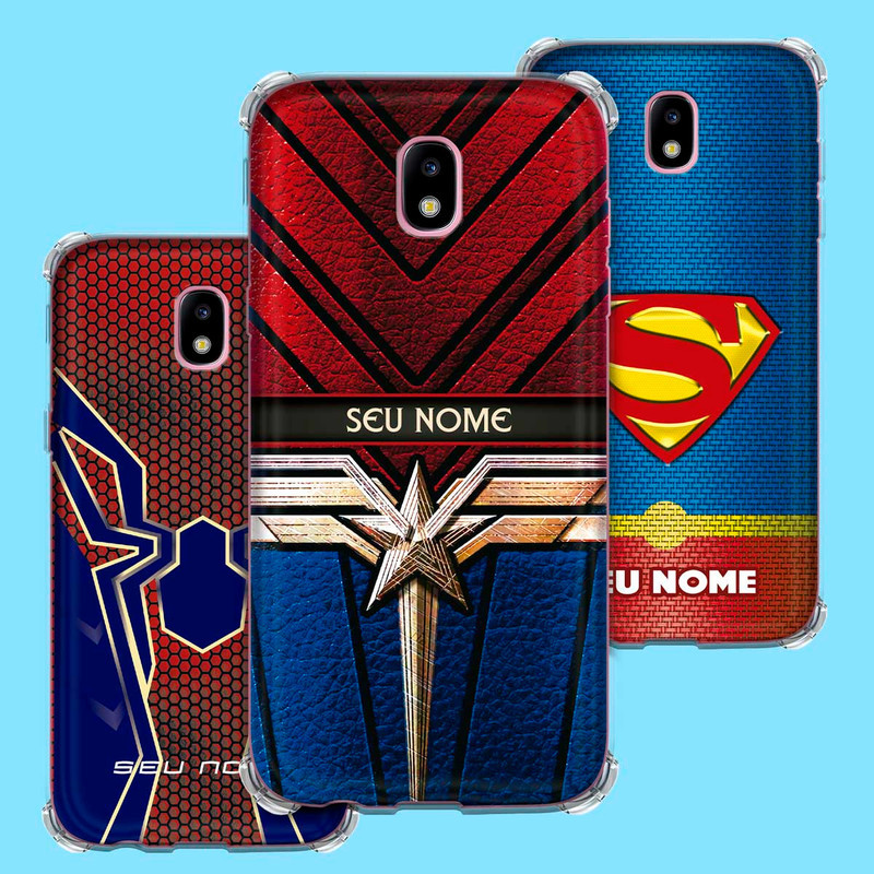 Capa Capinha - Samsung Galaxy J5 - Super Heróis Multiverso HQ Personalizada com Nome