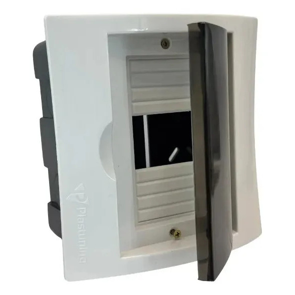 Quadro de Distribuição 6 Disjuntores DIN Sobrepor Tampa Fumê Trilho DIN 35mm Embutir Sobrepor