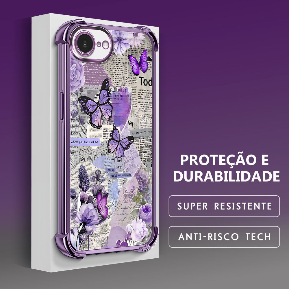 Capa Macia Luxo Para iPhone 17E 16E Capinha Capas Anti Impacto Choque Case Transparente 1146 FS