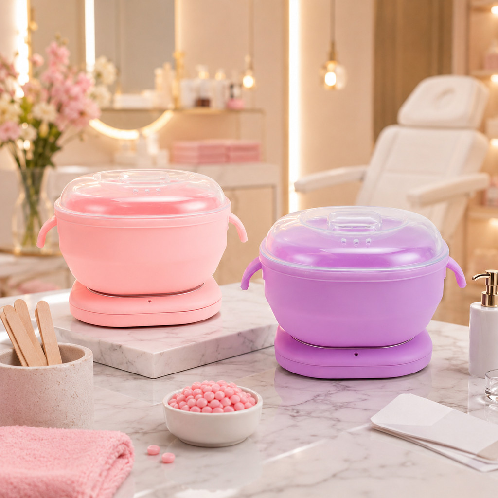 Panela de Cera Bivolt Dobrável de Silicone Rosa e Roxo Fácil de Limpar