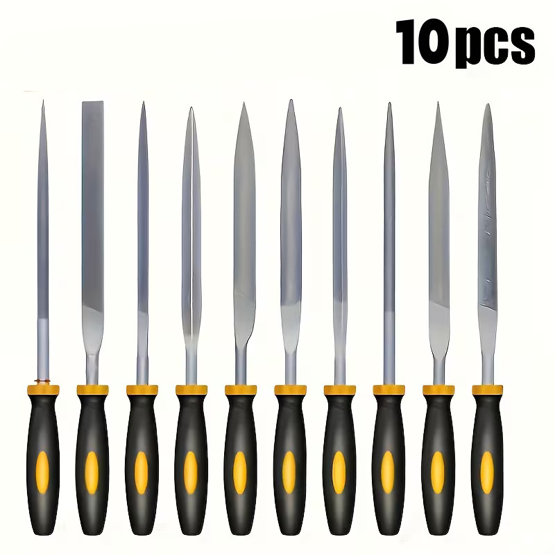 Conjunto de 10 limas de agulha duráveis, adequadas para polir metal, madeira e joias, com cabo confortável Vendido(s) 