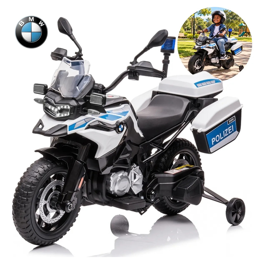 Imagem Mini Moto 12v Licenciada Bmw Gs F850 Branca Com Bagageiro Importway BW596BR