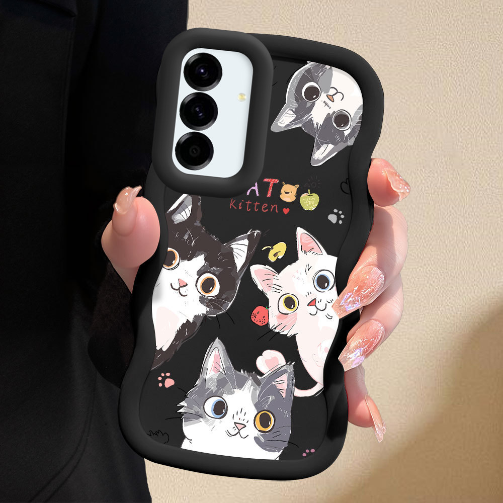 Capinha Gato Para Samsung Galaxy A56 A36 5G Capa De Silicone Macia Estilo Simples Macaron Case 0202