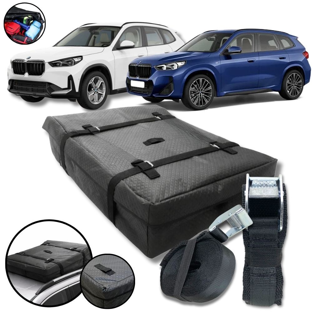 Bolsa Maleiro Teto Vulcanizado Impermeável 175l +  Cinta Premium BMW X1