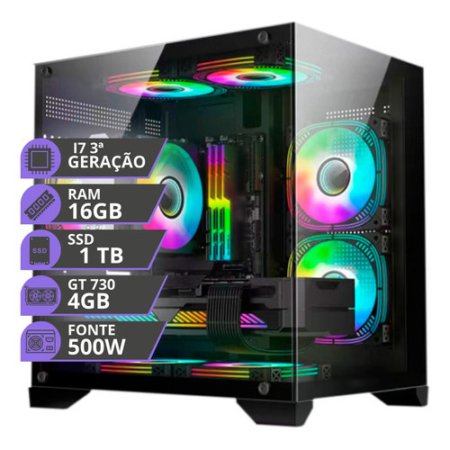 Pc Gamer Intel I7 3.4ghz Ssd 1tb 16gb Placa Video 4gb 500w