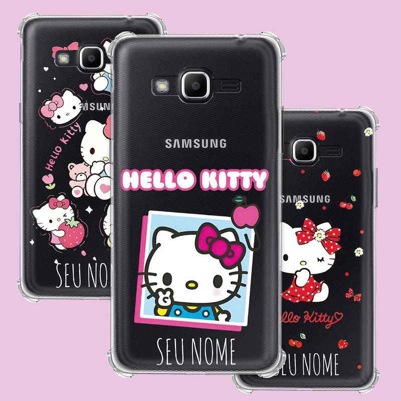Capa Capinha - Samsung Galaxy J2 Prime - Hello Kitty Transparente Personalizada Nome Cute Kawaii