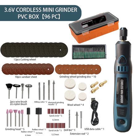 Kit 96 peças Mini Esmerilhadeira Sem Fio Conjunto De Elétrica Polidora Kit De Perfuratriz no Pix 4.97 Variação: