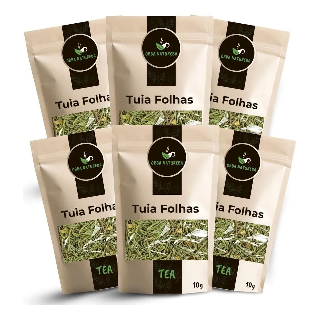 Tuia Folhas para Chá Ervas Desidratadas Naturalmente Folhas Para Infusão - Leve 6 Pacotes
