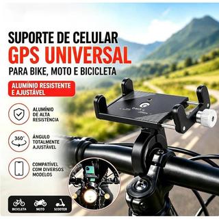 Suporte de Celular  Liga Alumínio Universal para Bicicleta Moto Scooter, Rotação 360 Anti Vibração