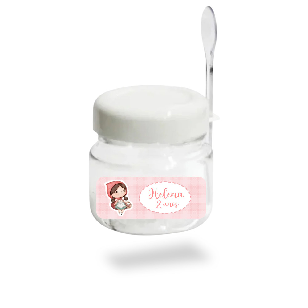 KIT 25 Rótulo Adesivo Papinha 40ml 40g pote de papinha adesivo mini potinho de nutella Chapeuzinho Vermelho