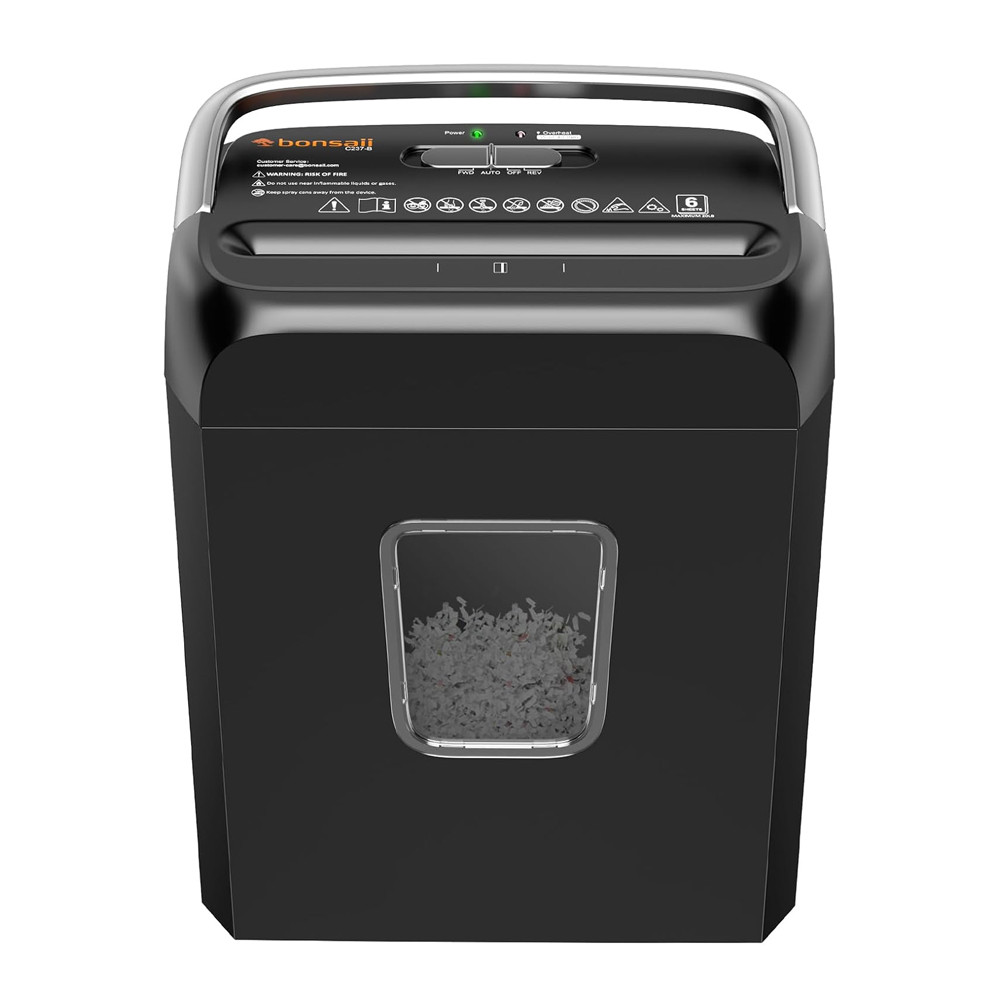 Triturador Papel Bonsaii 6F Corte Cruzado P4 13L Alça 220V