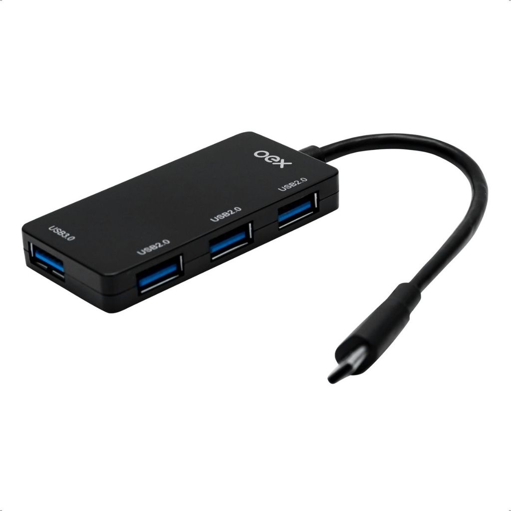 Distribuidor Hub USB C 4 Portas Alta Velocidade 5Gbps Adaptador Type C Computador Mac Windows