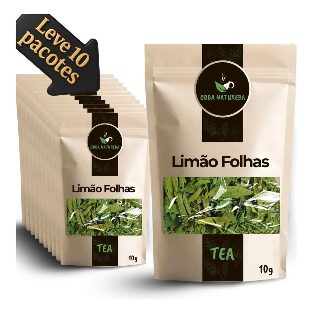 Folhas de Limão para Chá Produção de Ervas Selecionada Uso Tradicional Em Infusão - Receba 10 Pacotes