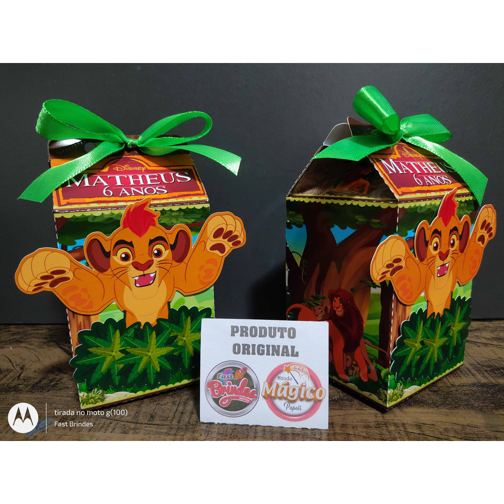 Caixa Milk Personalizada - Lembracinha para festa infantil - Caixa Milk A guarda do Leão