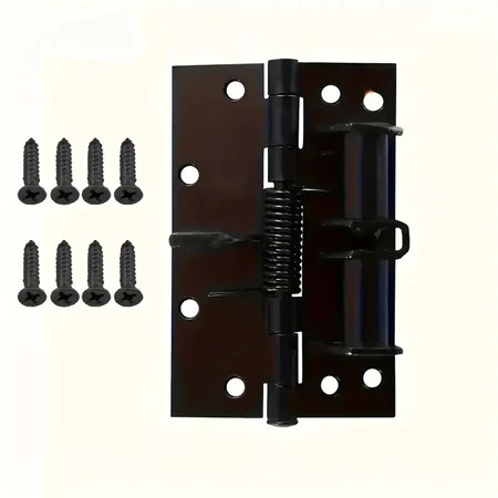 Dobradiças de Fecho de Porta Automático de Aço Inoxidável com Mola Ajustável mil+ Vendido(s) - Preto