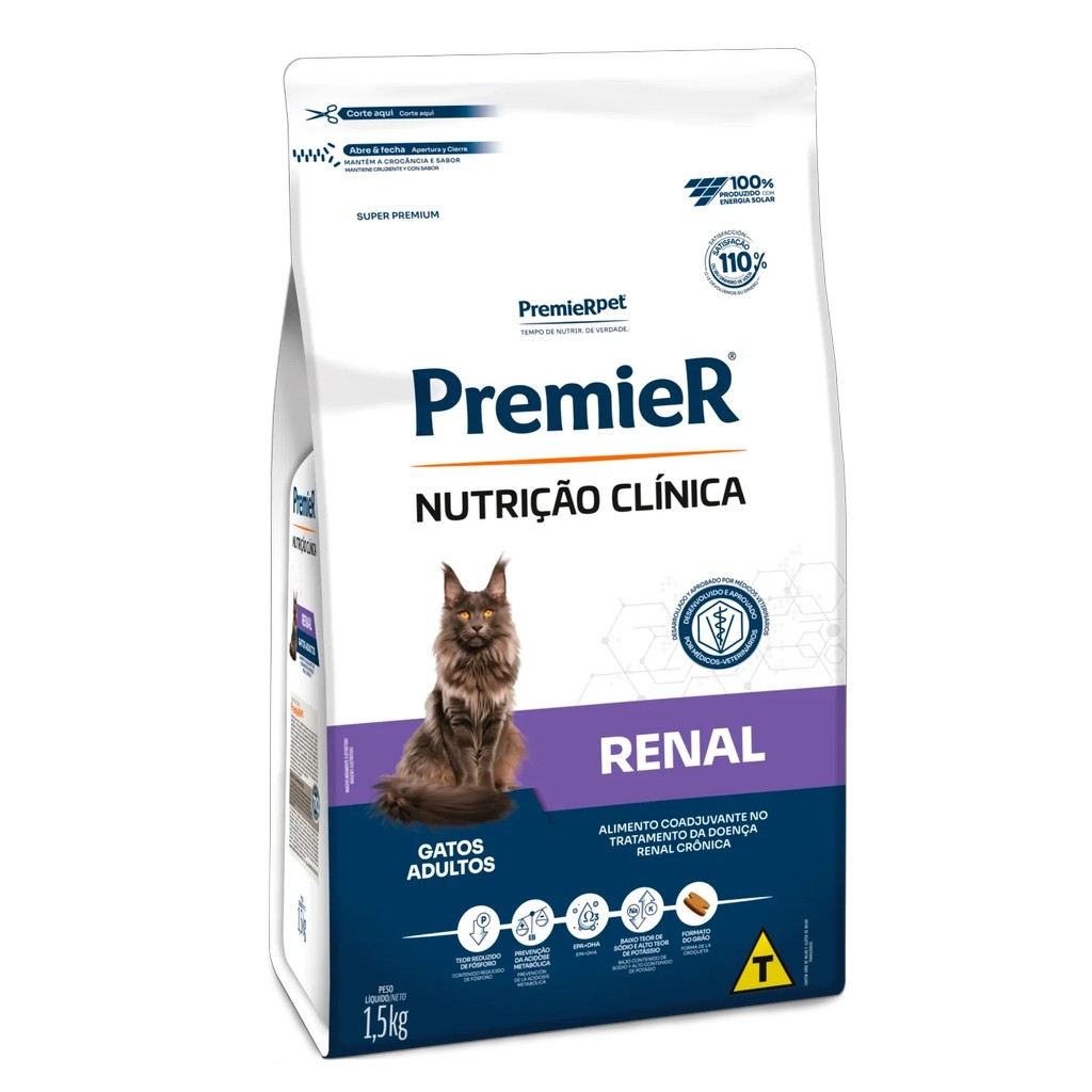 Ração PremieR Pet Nutrição Clínica Renal para Gatos Adultos 1,5kg