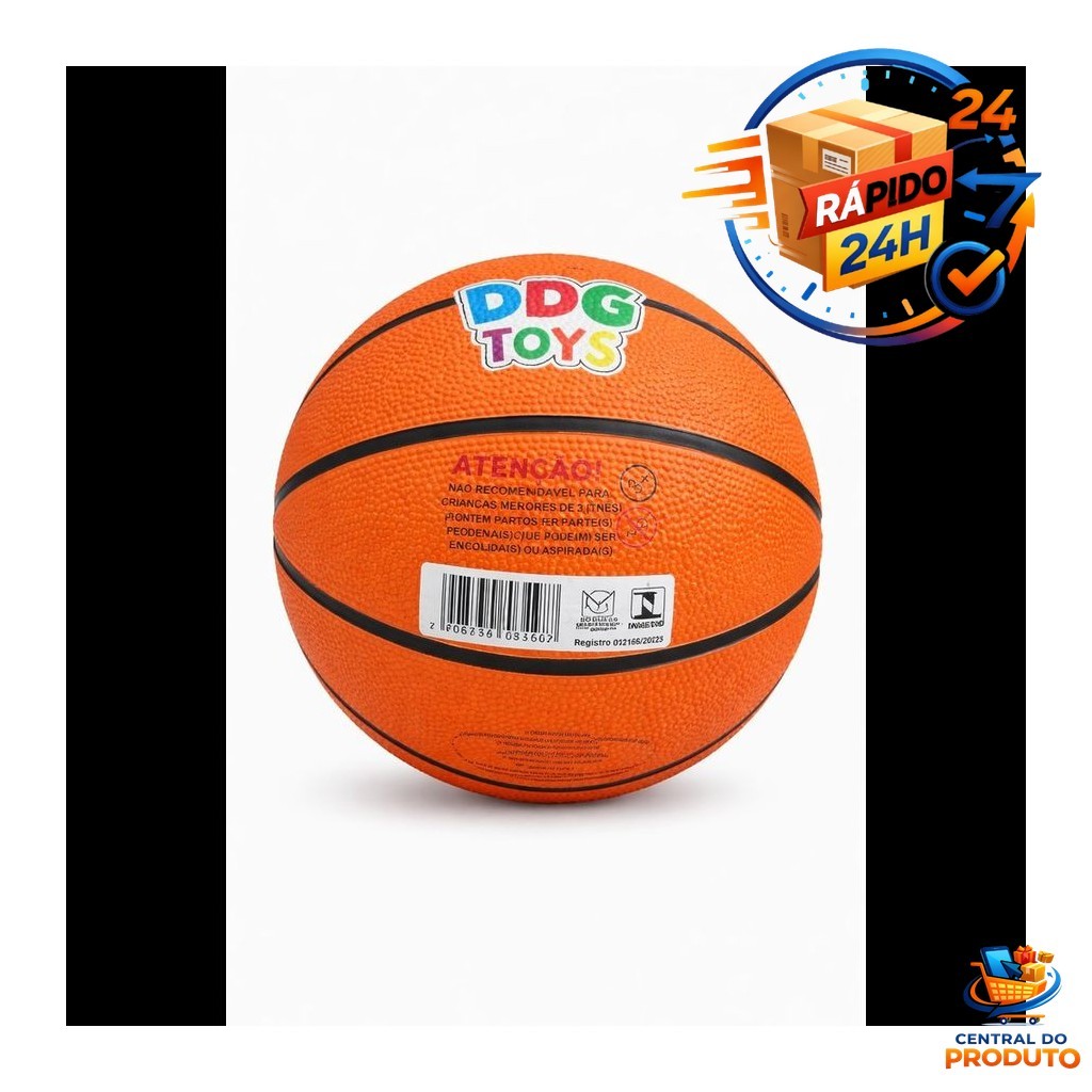Bola de Basquete Infantil Texturizada Laranja e Preta 33cm Para Esportes Lazer