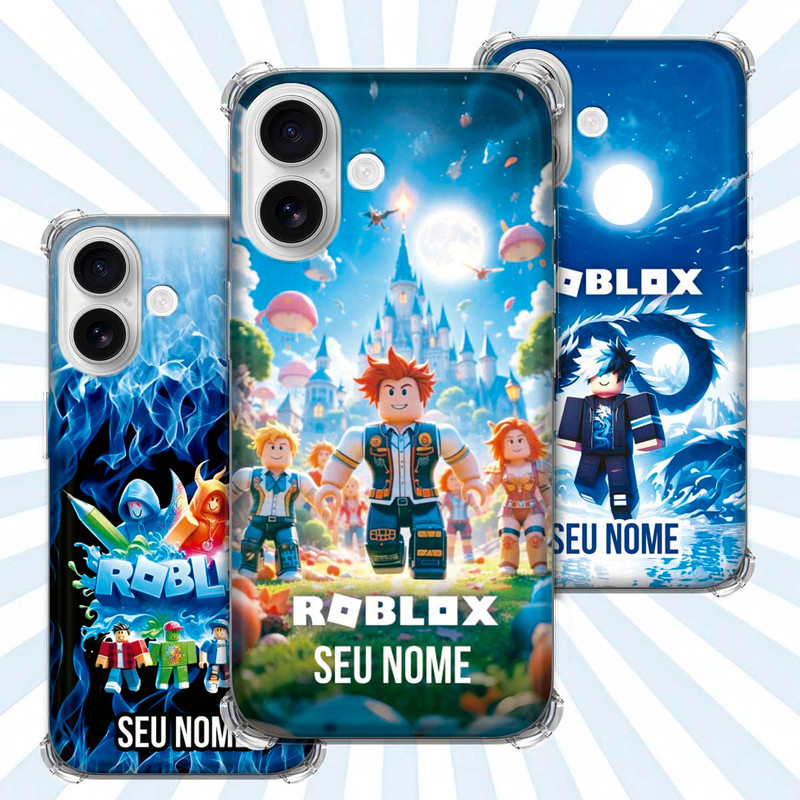 Capa Capinha - iPhone 16 - Jogo Roblox Gamer Avatar Skin Personalizada Nome