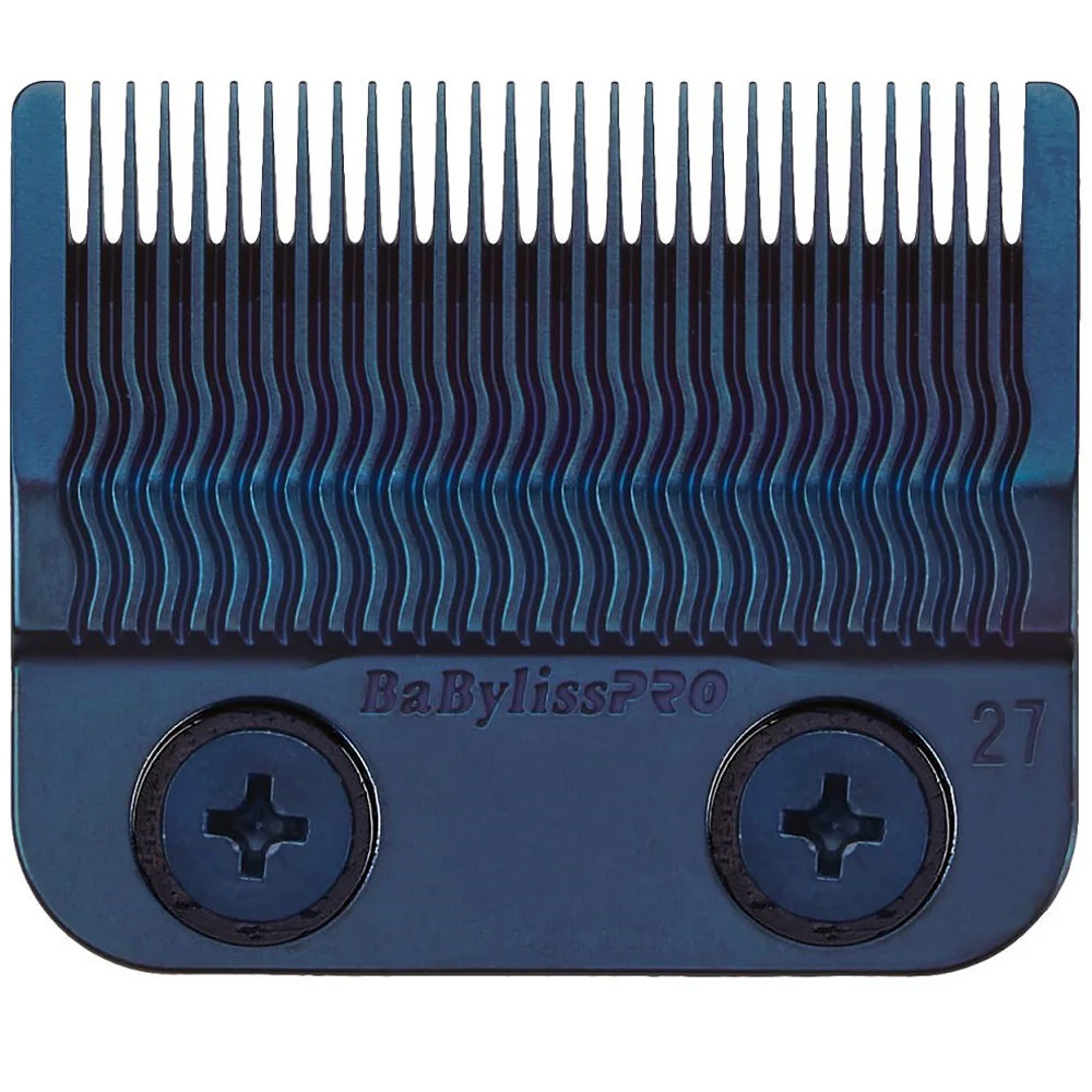 Lâmina Máquina Cortar Cabelo MIM Fade 27 Dentes Azul Detalhamento Ultrapreciso BabylissPRO FX8027BL