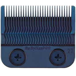 Lâmina Máquina Cortar Cabelo MIM Fade 27 Dentes Azul Detalhamento Ultrapreciso BabylissPRO FX8027BL