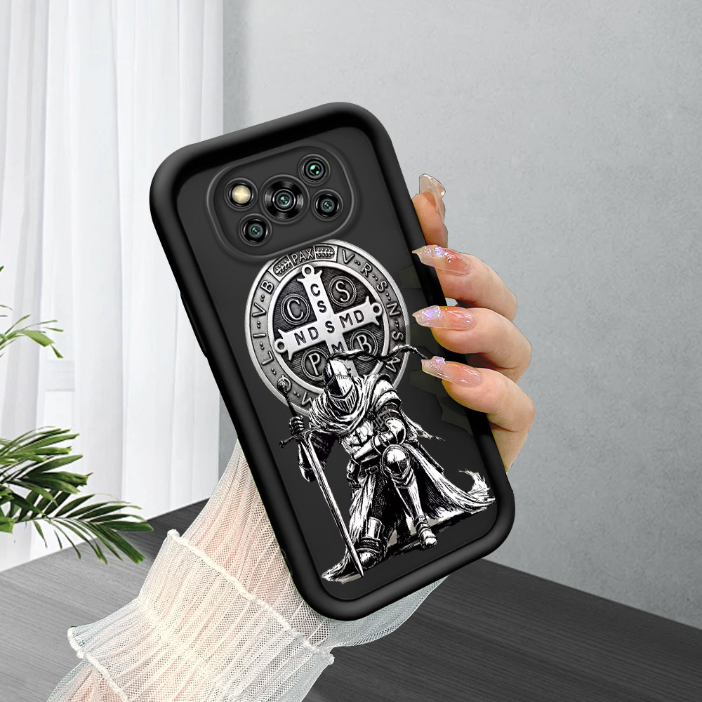 Capinha Moda Logo Para Xiaomi Poco X3 NFC Pro Capa Preta Macia Silicone Proteção Estampada Case BTY 8035