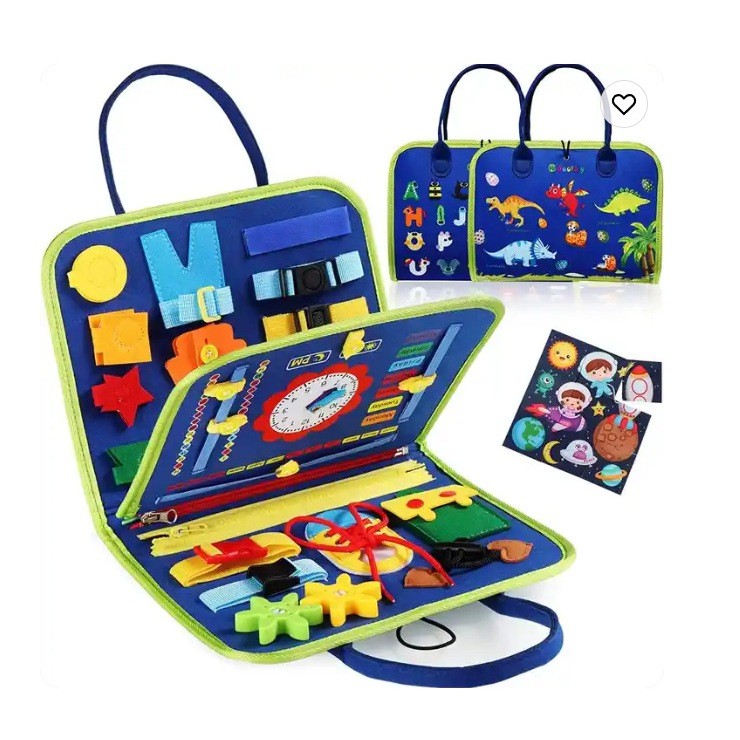 Brinquedos Maleta Sensoriais Básicos De Habilidades De Vida Para Toddlers Busy Board Avaliação da loja - A