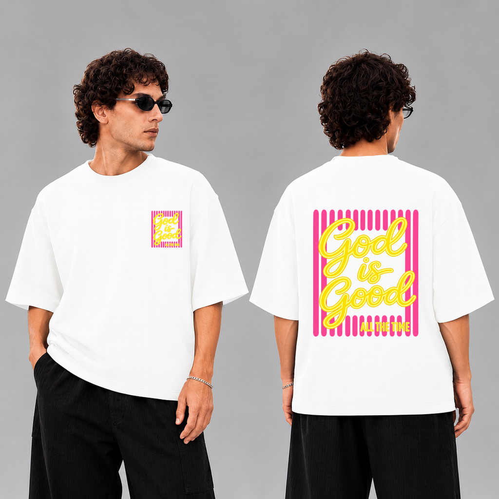 GOD IS GOOD CRISTA GOSPEL EVANGELICA - CAMISETA OVERSIZED 100% ALGODÃO COM ESTAMPA EXCLUSIVA - MASCULINA