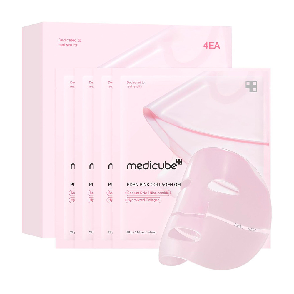 Máscara Colágeno Medicube PDRN Rosa Hidratante Coreana 4un em Oferta na Shopee