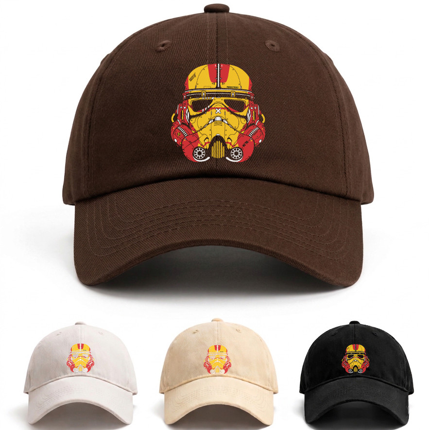 Boné Unissex Stormtrooper Iron Man Style Star Wars Geek Premium Bege Promoção Moda Casual Streetwear Ajustável
