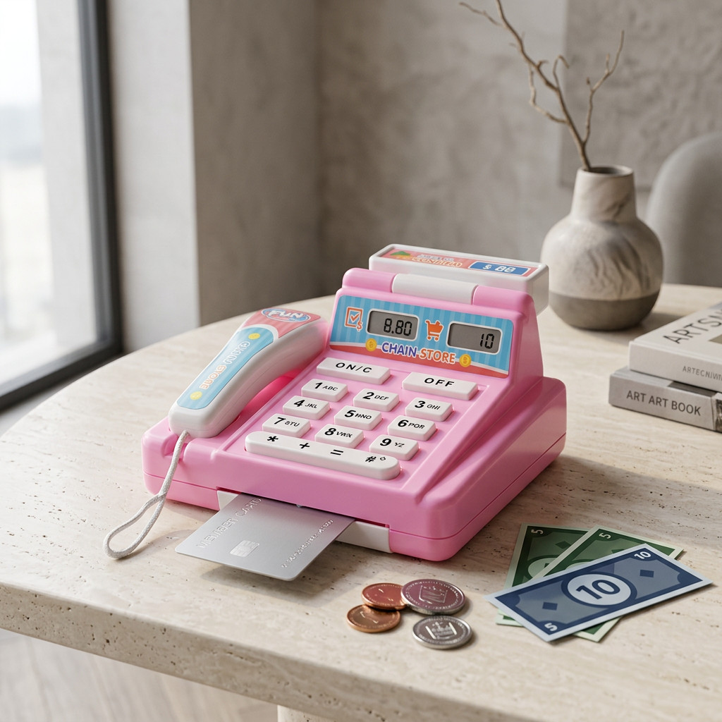 Caixa Registradora Brinquedo Infantil com Teclado e Acessórios para Faz de Conta