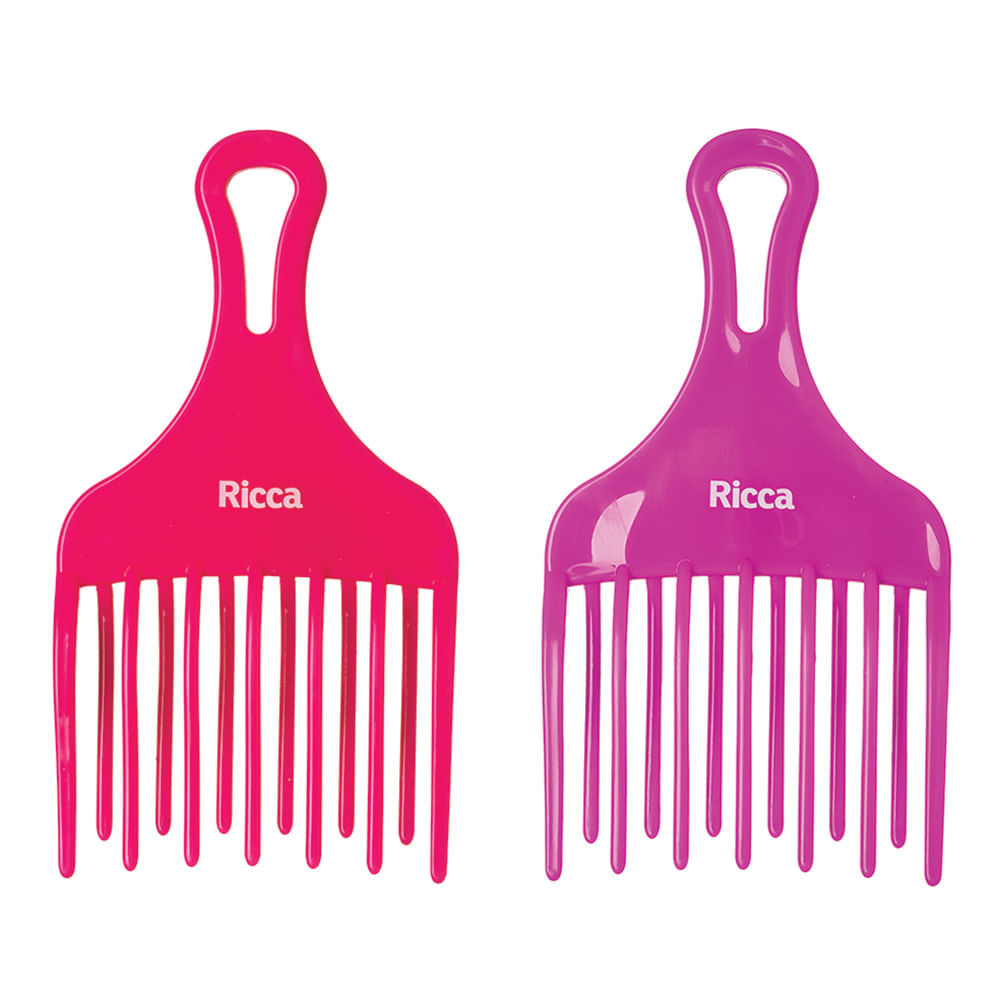 Kit Com 2 Pentes Garfo Cachos Trançado Ricca