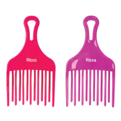 Kit Com 2 Pentes Garfo Cachos Trançado Ricca