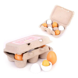 Brinquedo 6Pçs Ovo Gema Madeira Comidinha Infantil Cozinha