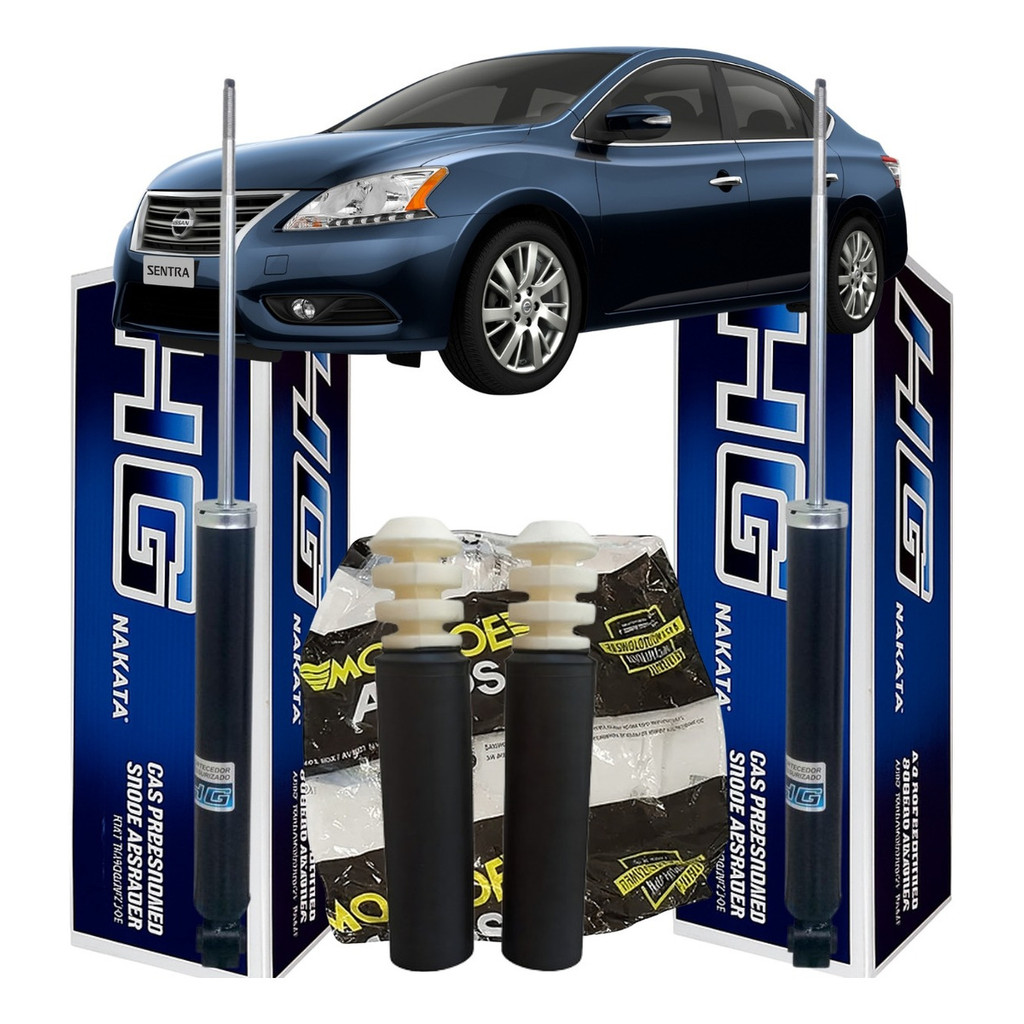 Par Amortecedor Traseiro Nakata + Kit Axios Sentra 2015