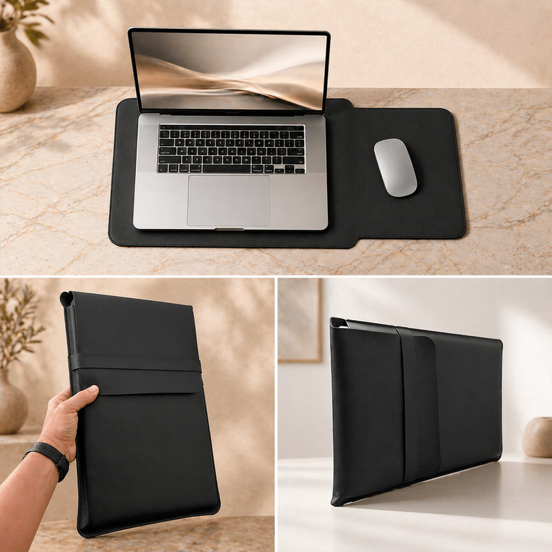 Bolsa Porta Notebook Case 2 em 1 Mouse Pad Sintético Luxo Compre Hoje