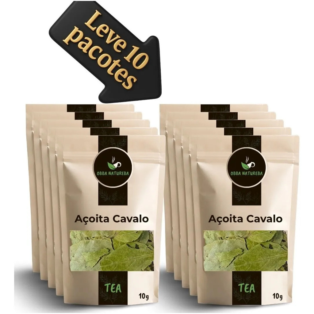 Açoita Cavalo  Ervas Secas para Chá Notas Naturais-Com 10 Pacotes