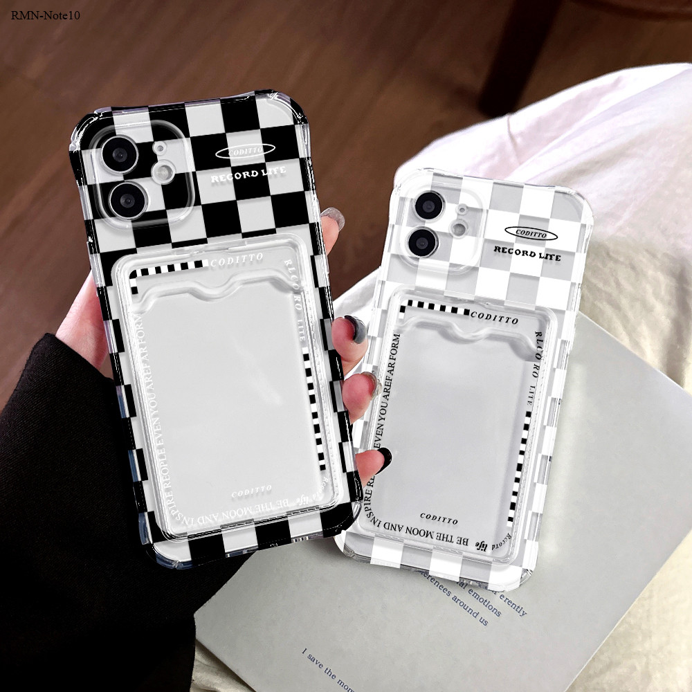 Capa Transparente Porta-Cartões para Xiaomi Redmi Note 14 13 12 11 11S 10 10S Pro 4G 5G Capinha Macia Silicone KB6092