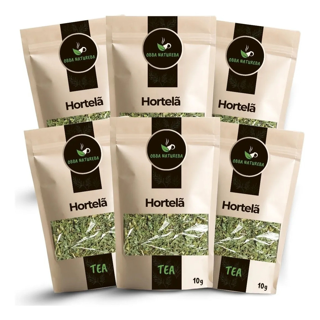 Hortelã para Chá Ervas Cuidadosamente Embalada Produto Para Infusão - Receba 6 Pacotes