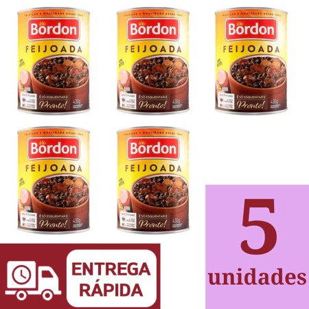 Kit 5 Feijoada Bordon Lata 430g