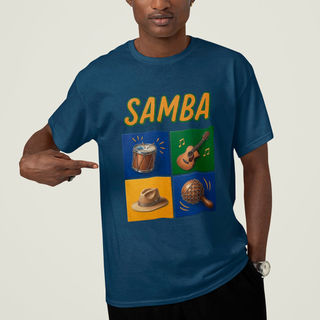 Blusa Masculina do Samba Camiseta Brasileira T-shirt Estampada Camisa Vintage