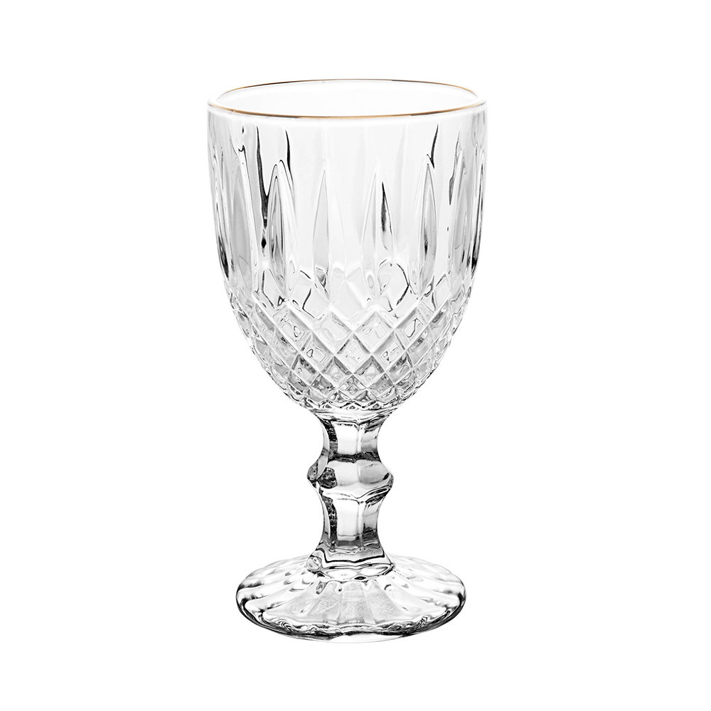 Conjunto de Taças de Vidro Transparente Lumini Greek Fio de Ouro 320ml  - Wolff
