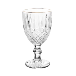 Conjunto de Taças de Vidro Transparente Lumini Greek Fio de Ouro 320ml - Wolff