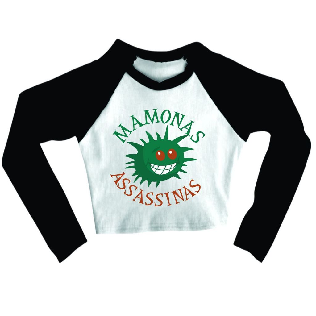 Cropped Raglan inverno Feminino Tumblr blogueira MAMONAS ASSASSINAS feminina manga longa