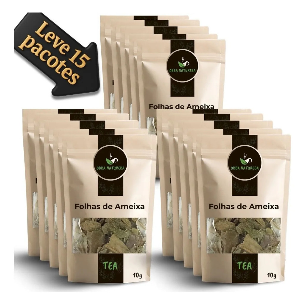 Infusão de Ameixa Folhas   Ideal para Chá Ritual Diário-Com 15 Pacotes-Com 15 Pacotes